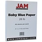 JAM Paper Matte Colored 8.5" x 11" Copy Paper, 28 lbs., Baby Blue, 50 Sheets/Pack (5155794)