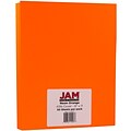 JAM Paper® Neon 43lb Cardstock, 8.5 x 11 Coverstock, Orange Neon Fluorescent, 50 Sheets/Pack (5733973)