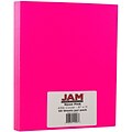 JAM Paper® Neon 43lb Cardstock, 8.5 x 11 Coverstock, Pink Neon Fluorescent, 50 Sheets/Pack (5733975)
