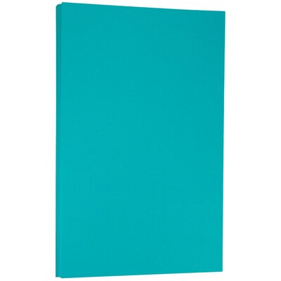 JAM Paper Smooth Colored 8.5" x 14" Copy Paper, 24 lbs., Sea Blue Recycled, 100 Sheets/Pack (16728245)