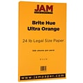 JAM Paper® Smooth Colored Paper, 24 lbs., 8.5 x 14, Ultra Orange, 100 Sheets/Pack (16728247)