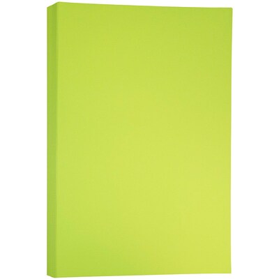 JAM Paper Matte Colored 11 x 17 Copy Paper, 24 lbs., Ultra Lime Green, 100 Sheets/Pack (16728460)