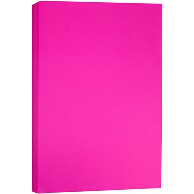 JAM Paper Matte 11" x 17" Color Copy Paper, 24 lbs., Ultra Fuchsia Pink, 100 Sheets/Pack (16728461)