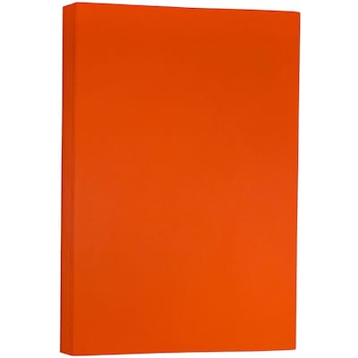 JAM Paper Matte Colored 11" x 17" Copy Paper, 24 lbs., Orange Recycled, 100 Sheets/Pack (16728464)