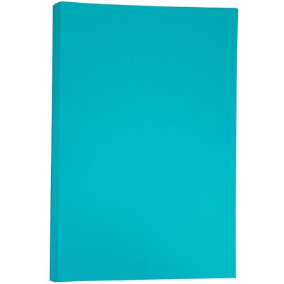 JAM Paper Matte Colored 11" x 17" Copy Paper, 24 lbs., Sea Blue Recycled, 100 Sheets/Pack (16728465)