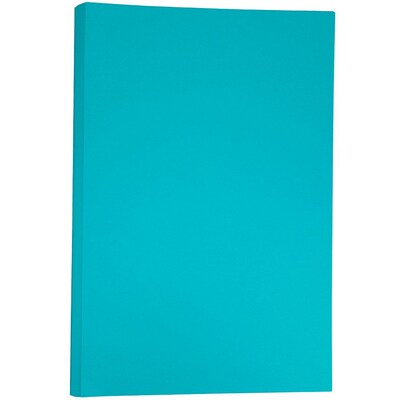 JAM Paper Matte Colored 11 x 17 Copy Paper, 24 lbs., Sea Blue Recycled, 100 Sheets/Pack (16728465)