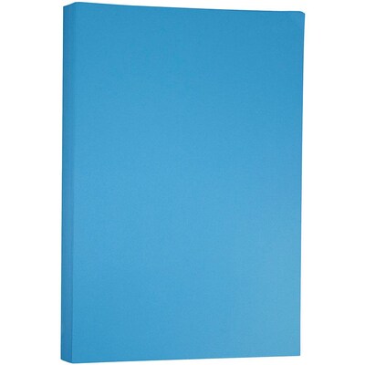 JAM Paper Matte Colored 11" x 17" Copy Paper, 24 lbs., Blue Recycled, 100 Sheets/Pack (16728466)