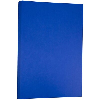 JAM Paper® Ledger 65lb Colored Cardstock, Tabloid Size, 11 x 17, Presidential Blue Recycled, 50 Sh