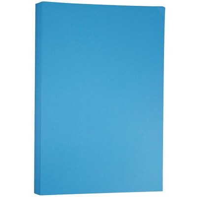 JAM Paper Ledger 65 lb. Cardstock Paper, 11" x 17", Blue, 50 Sheets/Pack (16728479)