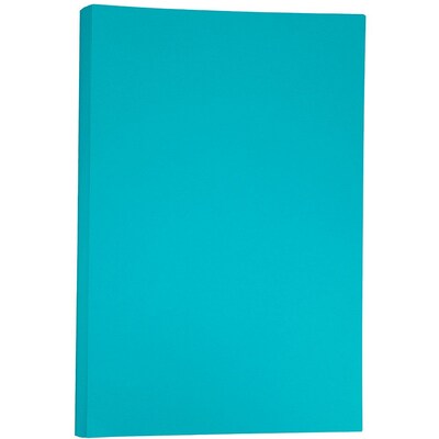 JAM Paper Ledger 65 lb. Cardstock Paper, 11" x 17", Sea Blue, 50 Sheets/Pack (16728482)