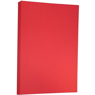 JAM Paper Ledger 65 lb. Cardstock Paper, 11" x 17", Red, 50 Sheets/Pack (16728488)