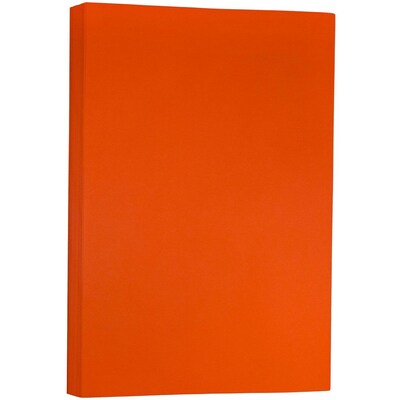 JAM Paper® Ledger 65lb Colored Cardstock, Tabloid Size, 11 x 17, Orange Recycled, 50 Sheets/Pack (