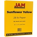 JAM Paper Matte Colored Paper, 28 lbs., 8.5 x 11, Sunflower Yellow, 50 Sheets/Pack (16729198)