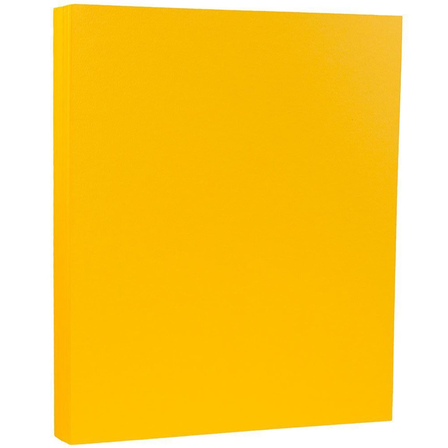 JAM Paper Matte 8.5 x 11 Color Copy Paper, 32 lbs. Sunflower Yellow, 50 Sheets/Pack (16729198)