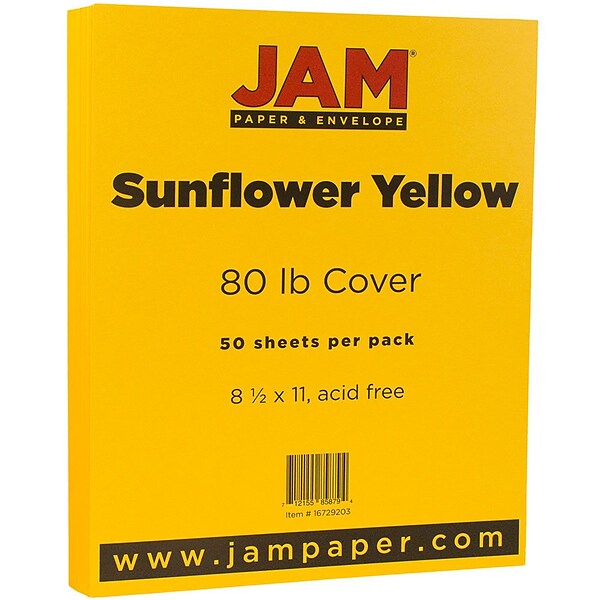 JAM Paper Colored 65lb Cardstock 8.5 x 11 Coverstock Orange Recycled  1033879 