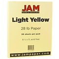 JAM Paper Matte Colored Paper, 28 lbs., 8.5 x 11, Light Yellow, 50 Sheets/Pack (16729231)