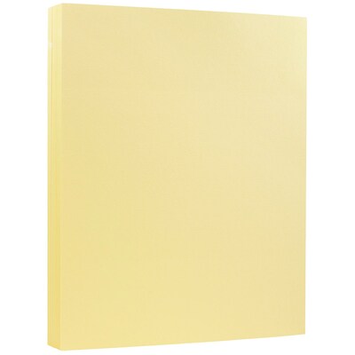JAM Paper® Matte Cardstock, 8.5 x 11, 80lb Light Yellow, 50/pack (16729235)