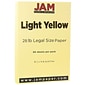 JAM Paper Matte Colored Paper, 28 lbs., 8.5" x 14", Light Yellow, 50 Sheets/Pack (16729336)