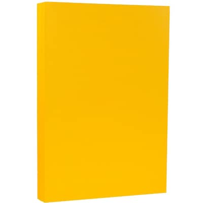 JAM Paper Matte Colored 8.5 x 14 Copy Paper, 28 lbs., Sunflower Yellow, 50 Sheets/Pack (16729346)