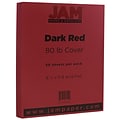 JAM Paper 80 lb. Cardstock Paper, 8.5 x 11, Dark Red, 50 Sheets/Pack (46395837)