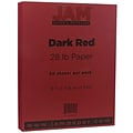 JAM Paper Matte Colored Paper, 28 lbs., 8.5 x 11, Dark Red, 50 Sheets/Pack (46395839)