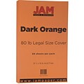 JAM Paper® Matte Legal Cardstock, 8.5 x 14, 80lb Dark Orange, 50/pack (64429485)