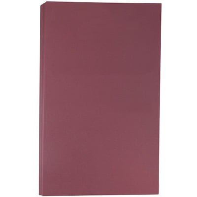JAM Paper Matte Colored Paper, 28 lbs., 8.5" x 14", Burgundy, 50 Sheets/Pack (64429490)