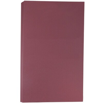 JAM Paper Matte Colored Paper, 28 lbs., 8.5" x 14", Burgundy, 50 Sheets/Pack (64429490)