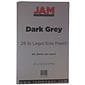 JAM Paper Matte Colored 8.5" x 14" Paper, 28 lbs., Dark Gray, 50 Sheets/Pack (64429530)