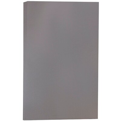 JAM Paper Matte Colored 8.5" x 14" Paper, 28 lbs., Dark Gray, 50 Sheets/Pack (64429530)