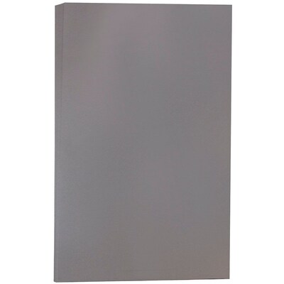 JAM Paper Matte Colored 8.5 x 14 Paper, 28 lbs., Dark Gray, 50 Sheets/Pack (64429530)