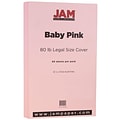 JAM Paper® Matte Legal Cardstock, 8.5 x 14, 80lb Baby Pink, 50/pack (76329459)