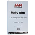 JAM Paper Matte Colored Paper, 28 lbs., 8.5 x 14, Baby Blue, 50 Sheets/Pack (76329463)