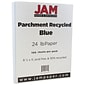 JAM Paper® Parchment Colored Paper, 24 lbs., 8.5" x 11", Blue Recycled, 100 Sheets/Pack (96600200)