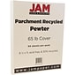JAM Paper Parchment 65 lb. Cardstock Paper, 8.5" x 11", Pewter Gray, 50 Sheets/Ream (96600800)