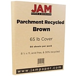 JAM Paper Parchment 65 lb. Cardstock Paper, 8.5 x 11, Light Brown, 50 Sheets/Pack (96700100)