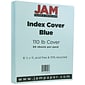 JAM Paper Vellum Bristol 100 lb. Cardstock Paper, 8.5" x 11", Blue, 50 Sheets/Pack (216916789)