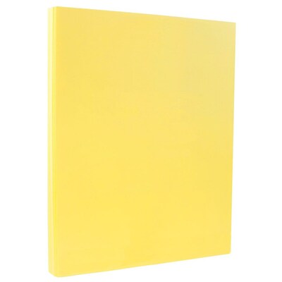 JAM Paper Vellum Bristol 110 lb. Cardstock Paper, 8.5" x 11", Canary Yellow, 50 Sheets/Pack (816917020)