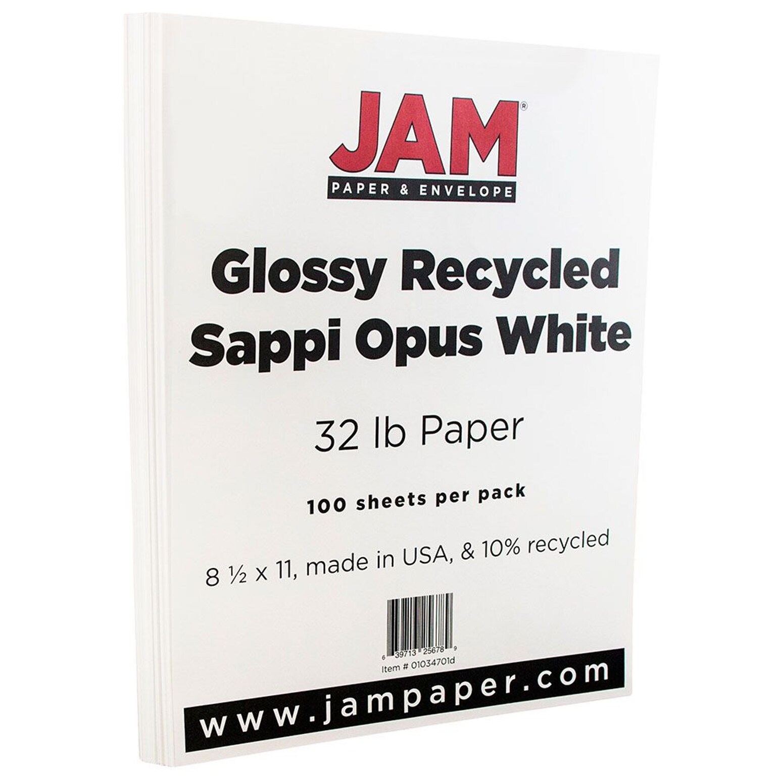 JAM Paper Glossy Presentation Paper, 8.5 x 11, 100 Sheets/Pack (1034701D)