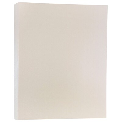 JAM Paper Metallic Colored Paper, 32 lbs., 8.5" x 11", Opal Ivory Stardream, 100 Sheets/Pack (173SD8511OP120)