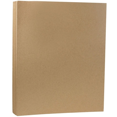 JAM Paper Extra Thick Cardstock, 8.5 x 11, 130lb Brown Kraft Paper, 25/pack (78832695) | Quill