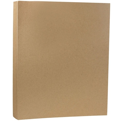 Jam Paper Letter Cardstock, 8.5 x 11, 130lb Brown Kraft Paper Bag, 25 Sheets/Pack