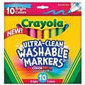 Crayola Ultra-Clean Washable Markers, Broad Tip, Assorted, 10/Pack (58-7855)