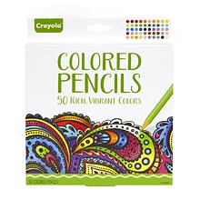 Crayola Adult Coloring Colored Pencils, 50/Pack (68-0050)