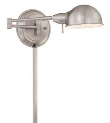 Aurora Lighting 1-Light CFL Swing Arm Wall Sconce - Polished Steel (STL-LTR463337)