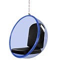 Fine Mod Imports Bubble Hanging Chair Blue Acrylic, Black (FMI10152-black)