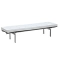 Fine Mod Imports Pika 3 Seater Bench In Genuine Leather, White (FMI9234-white)