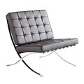 Fine Mod Imports Pavilion Chair in Italian Leather, Black (FMI4000P-black)
