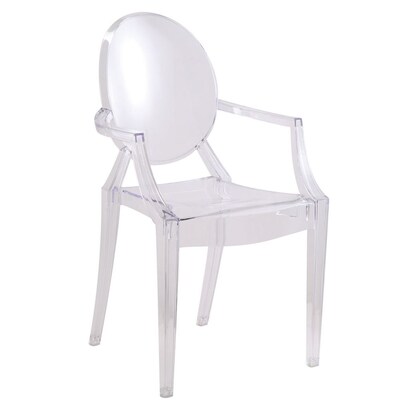 Fine Mod Imports Clear Arm Chair, Clear (FMI1130-clear)