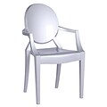 Fine Mod Imports Clear Arm Chair, Silver (FMI1130-silver)